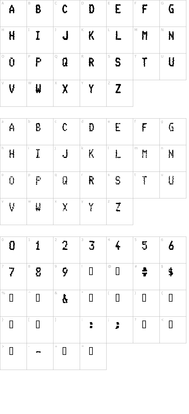 SalesLip character map