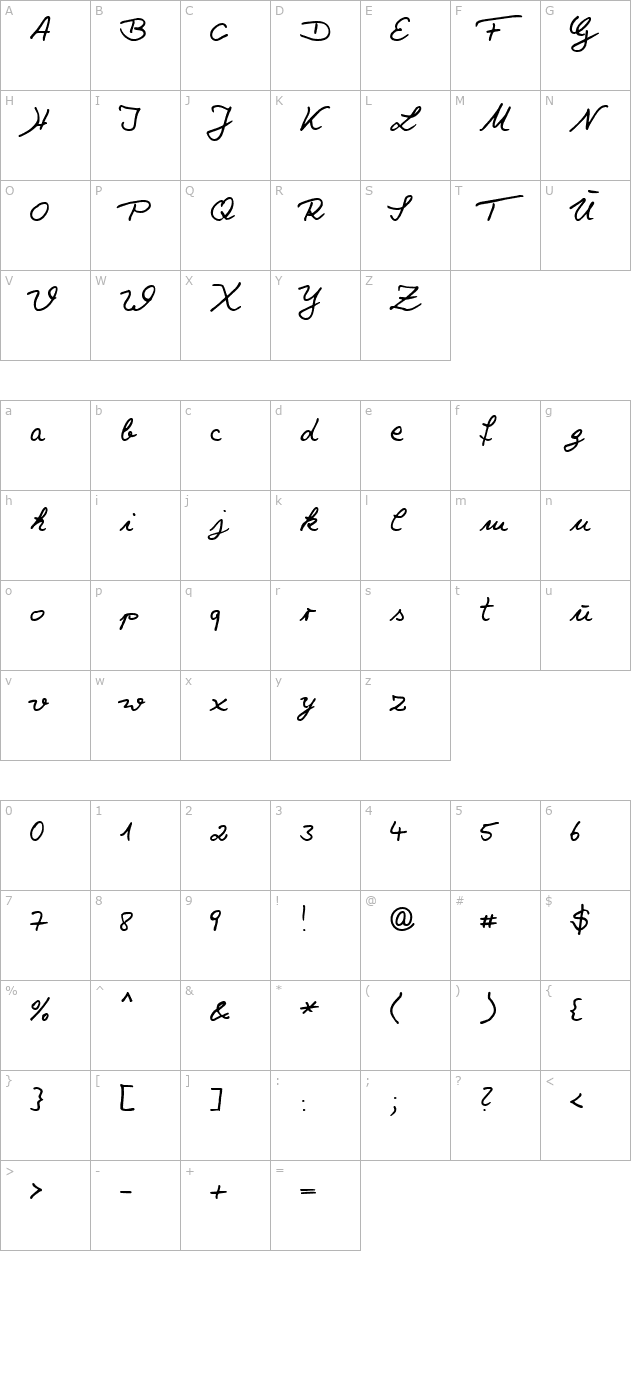 Salew Becker character map