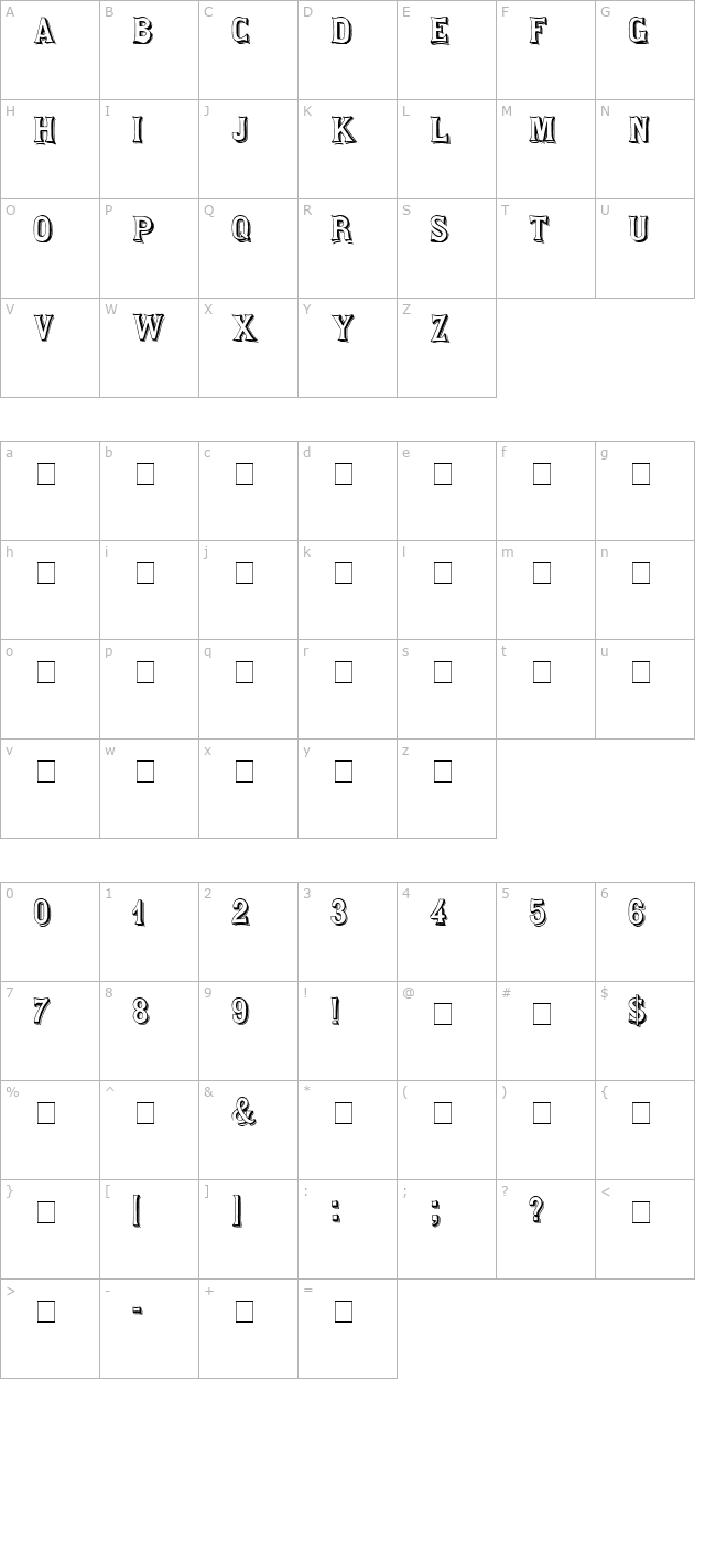 Saloon Display Caps SSi character map