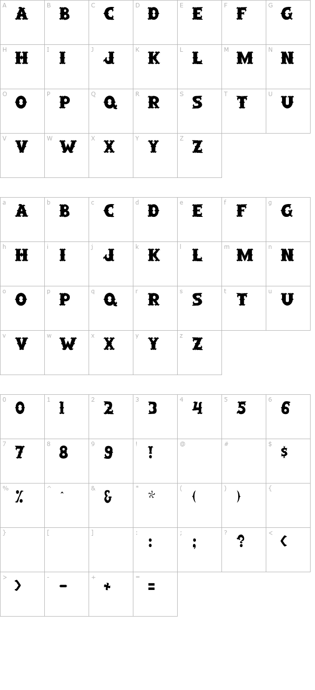 saloon character map