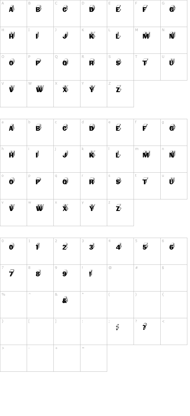 Salter Regular character map