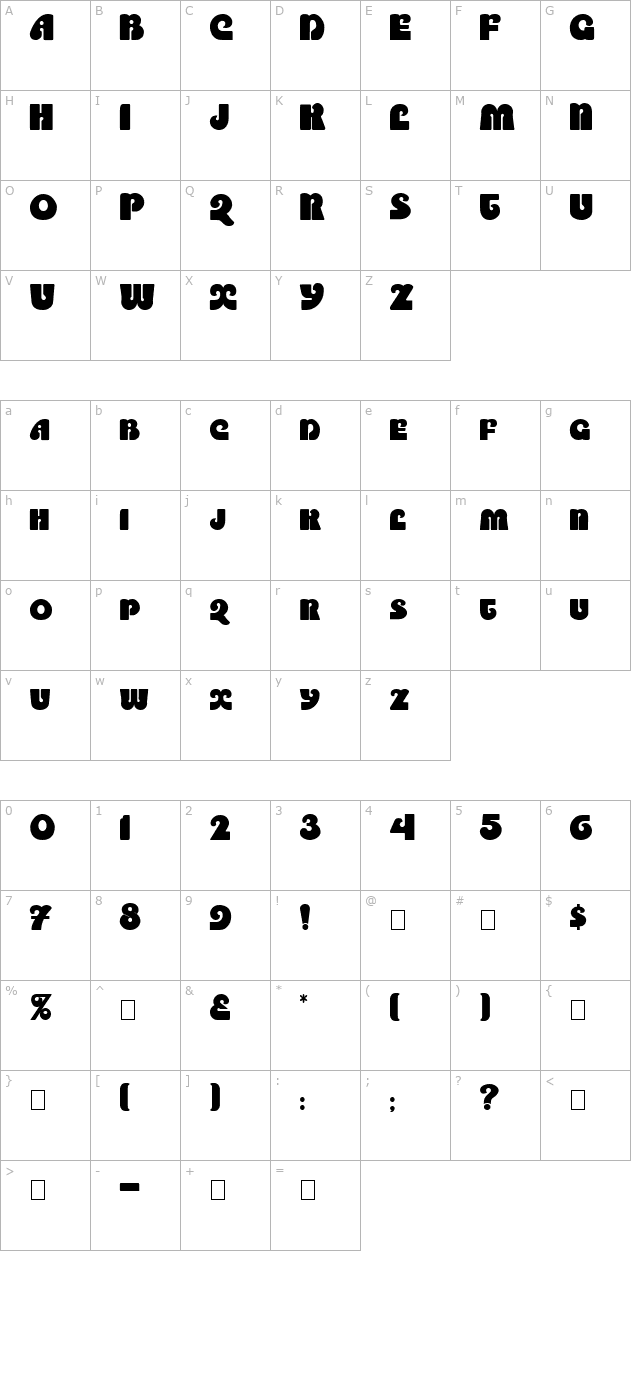 saltirecaps character map