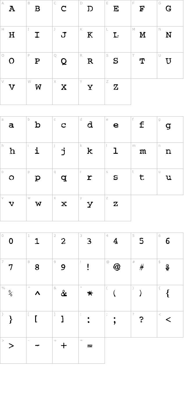 Salvaged character map