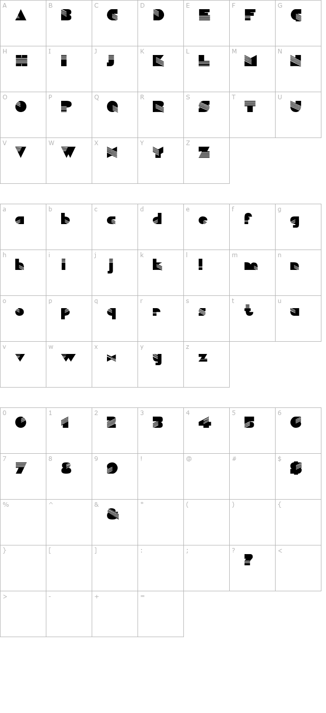 SaminoaDisplay character map