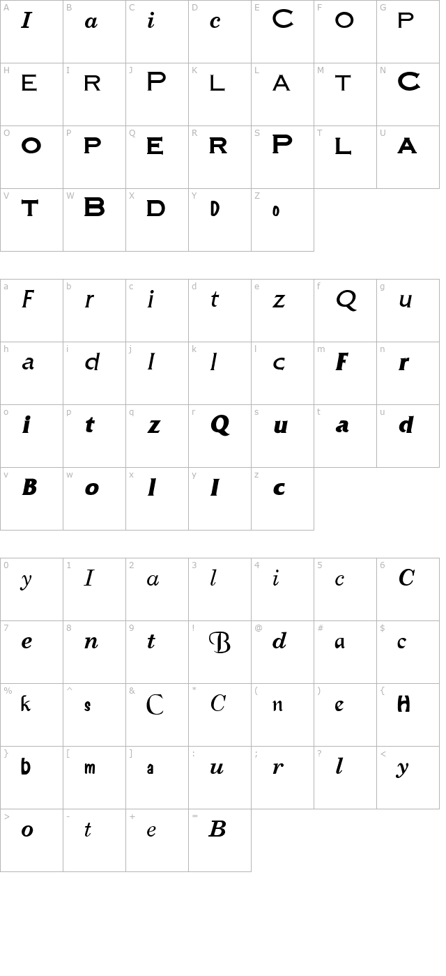 sample-esf-normal character map