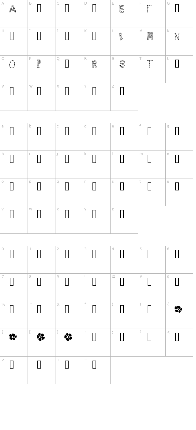 sampler-number-1 character map