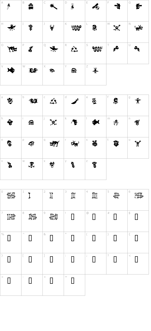 sams-dingbats-no1 character map