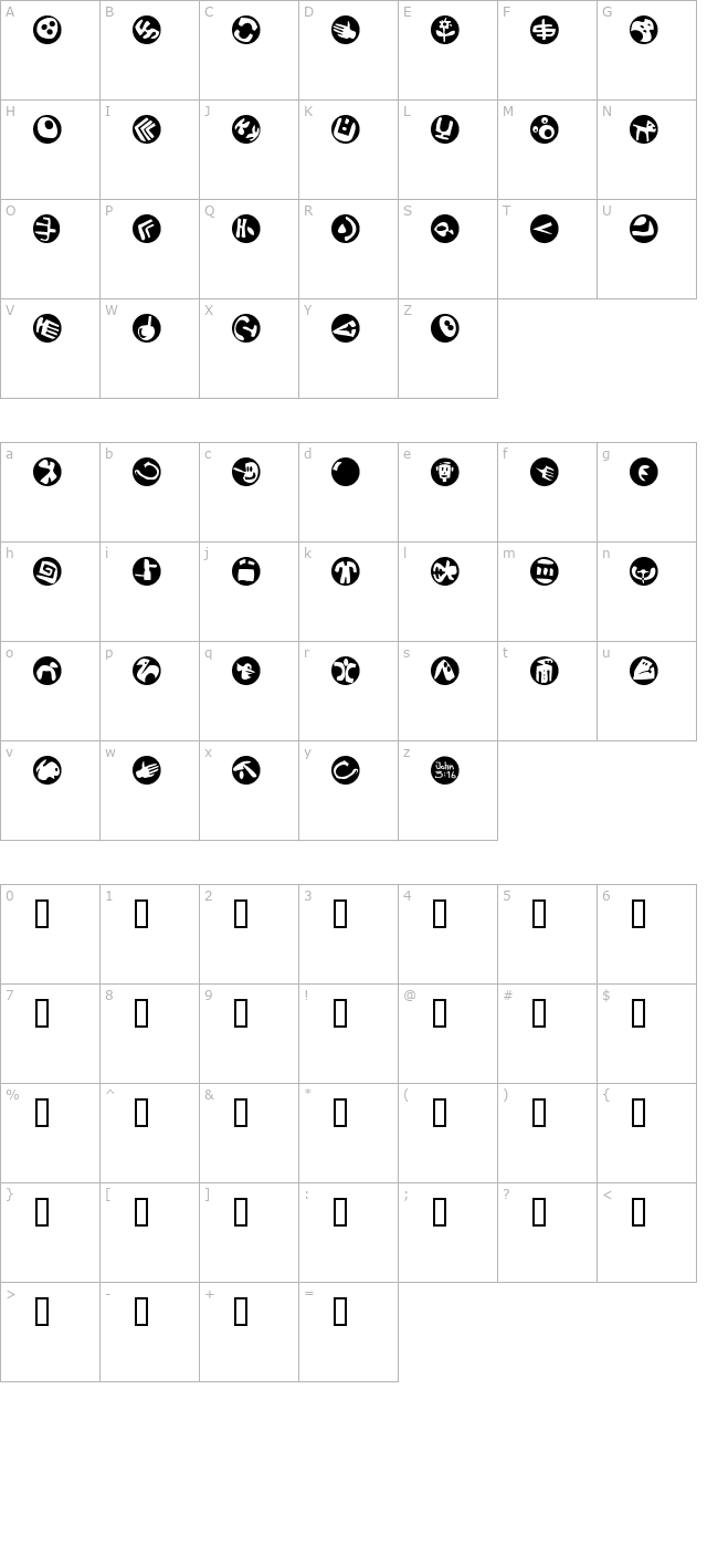 sams-dingbats-no2 character map