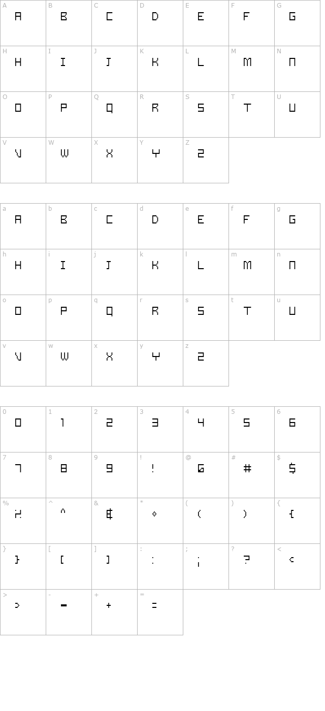 samson-light character map