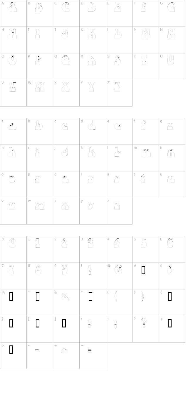 sandcastlesoutline character map