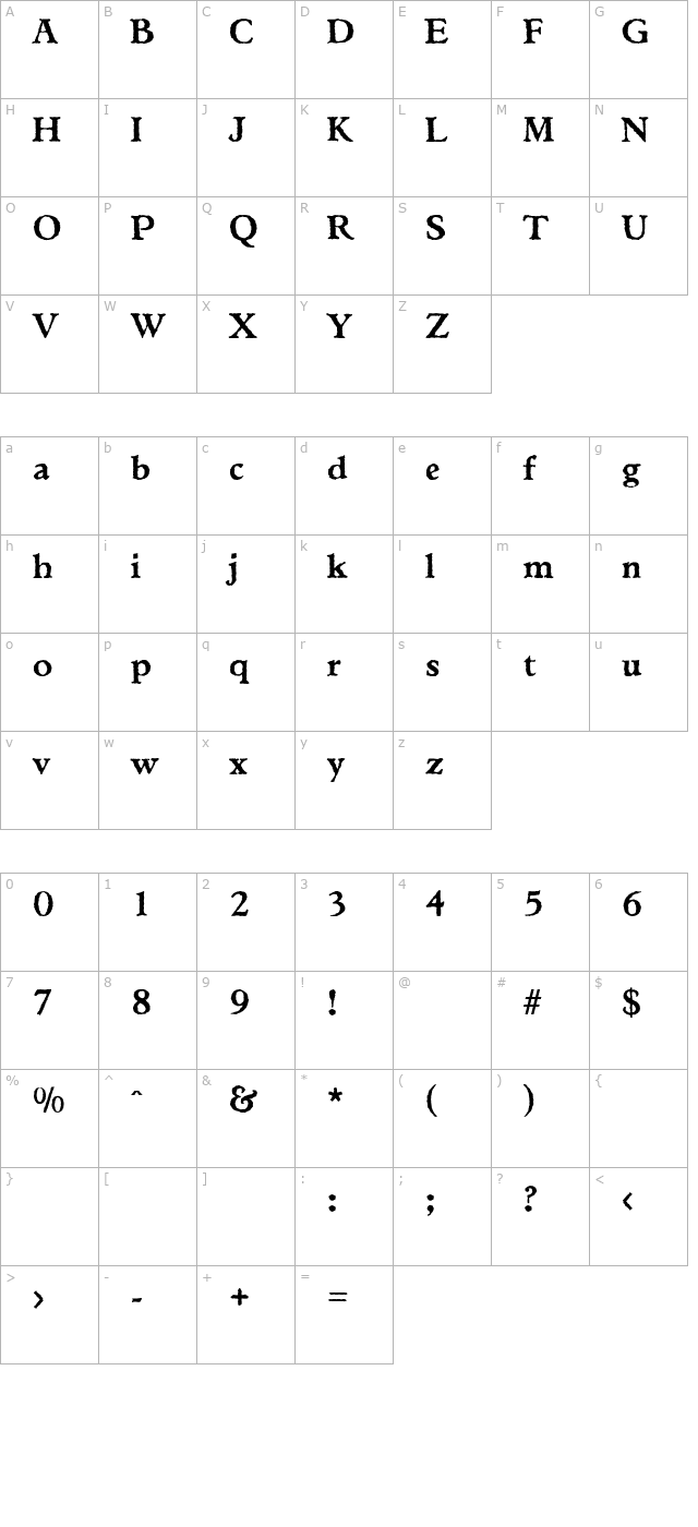 SandraBecker character map