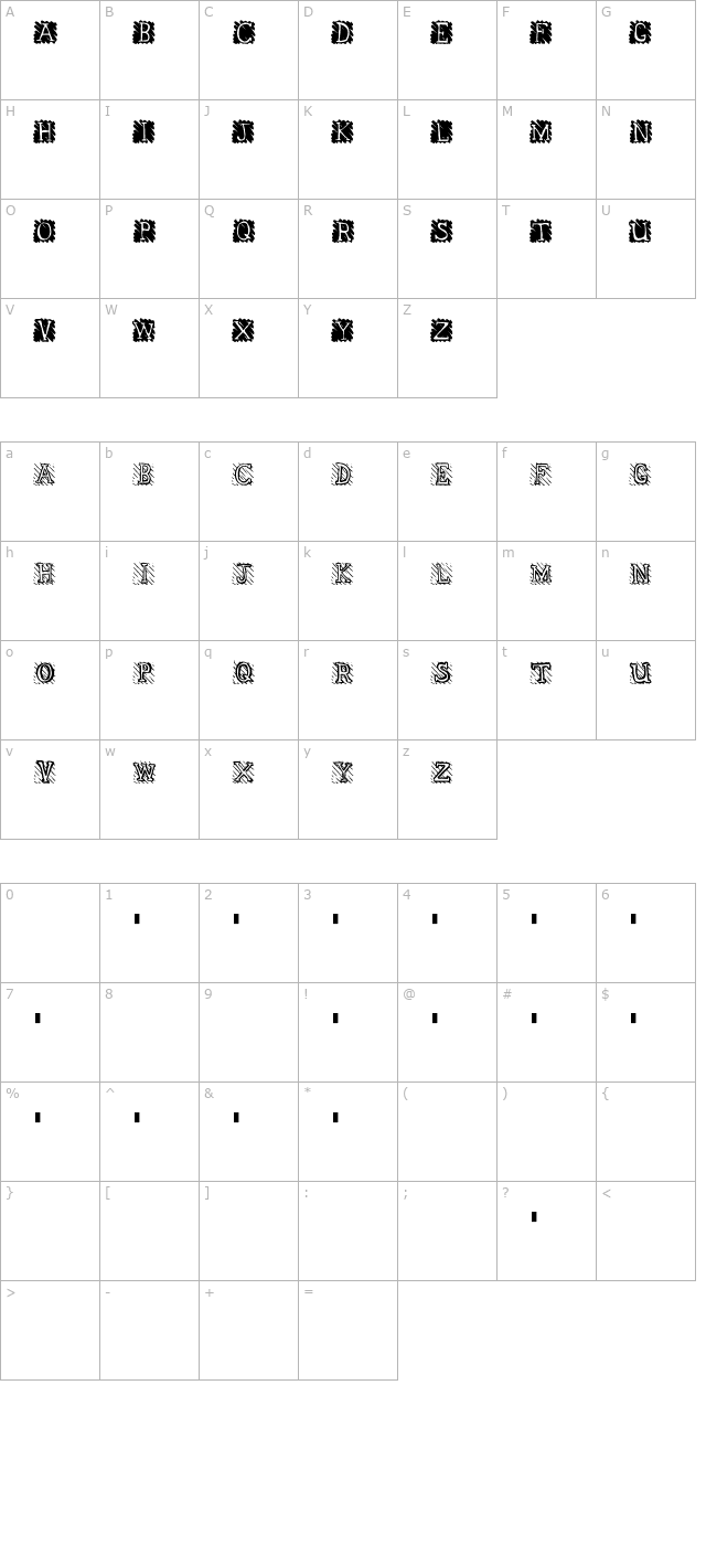 Sandspiel character map