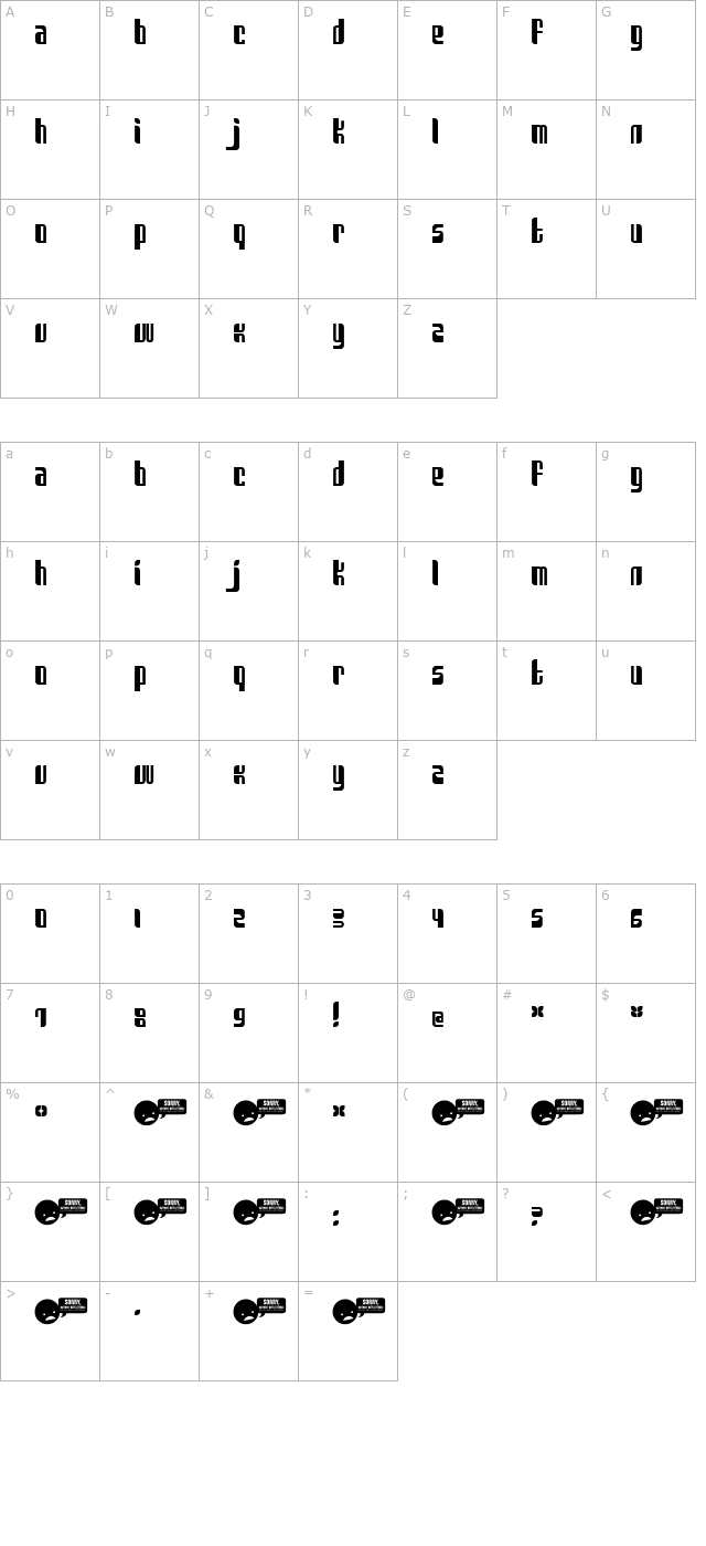 Sanka character map