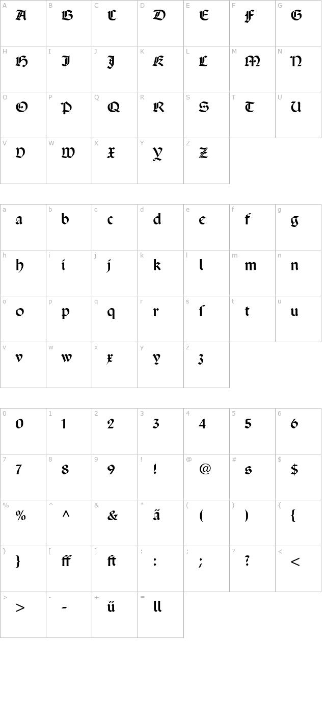 sanmarcodfr character map