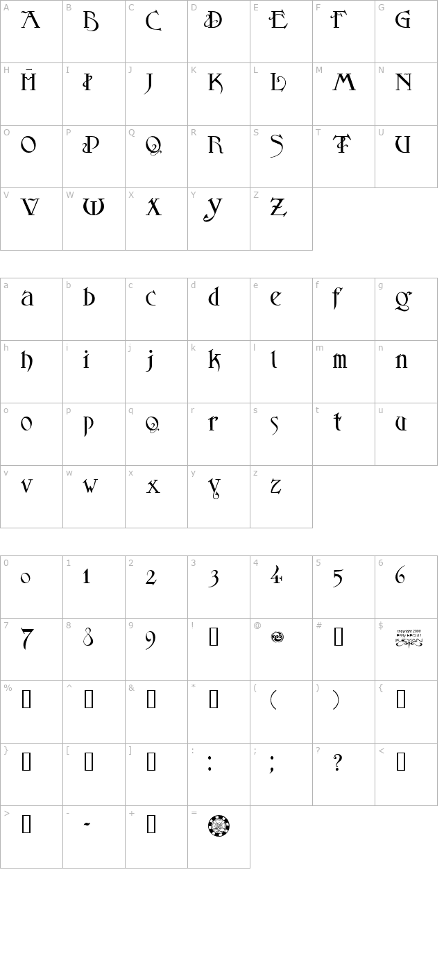 SansLogique character map