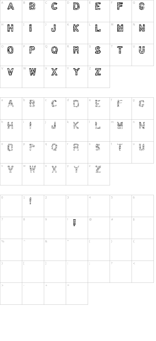 santa-time character map