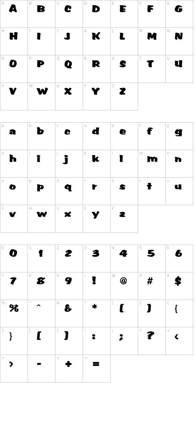 SarahBecker character map