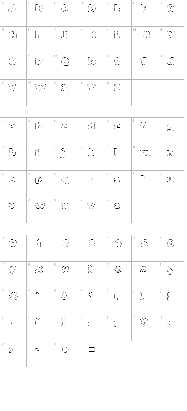 SarahBeckerOutline character map