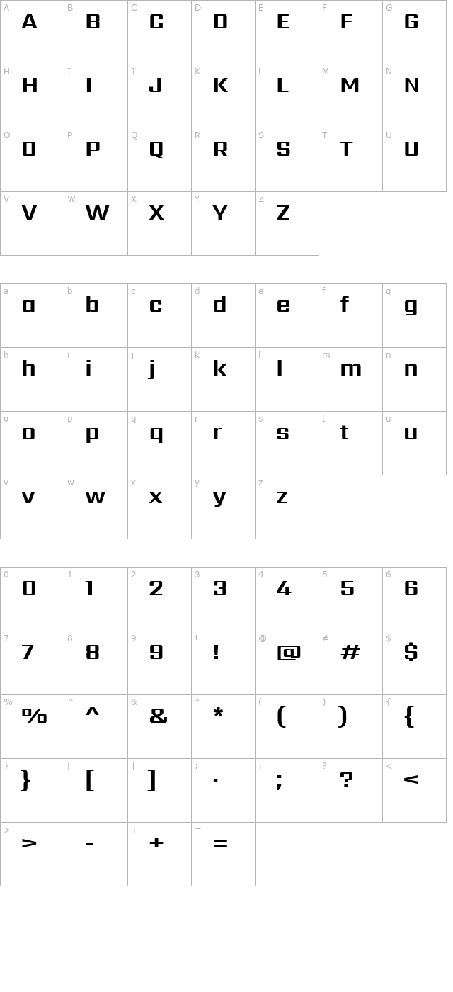 sarpanch-bold character map