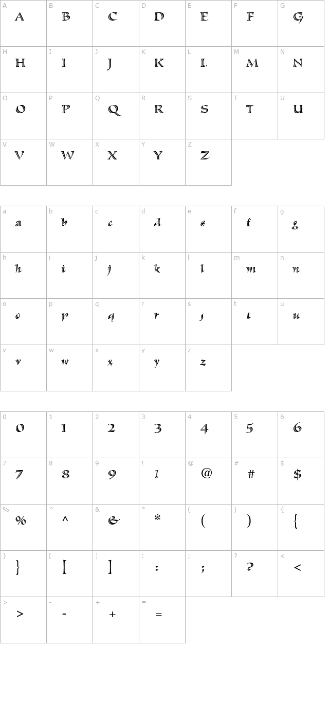 SassafrasSx character map