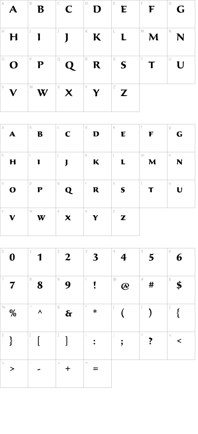 savapro-bold character map