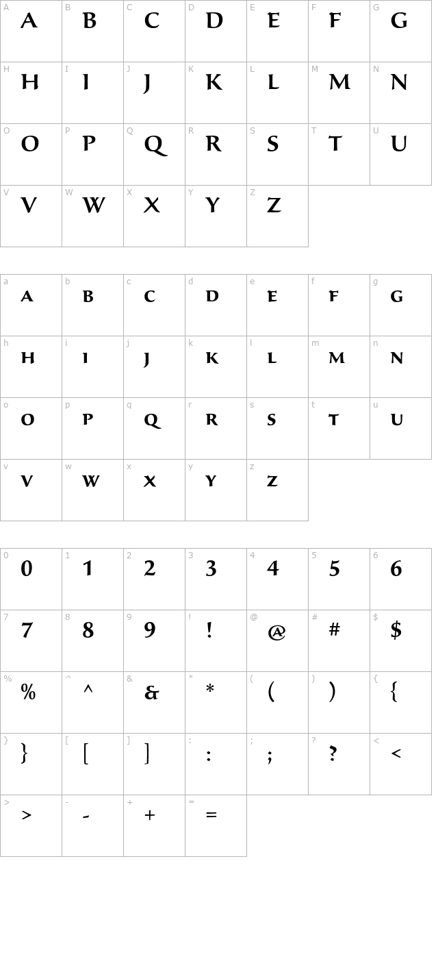 SavaPro-Semibold character map