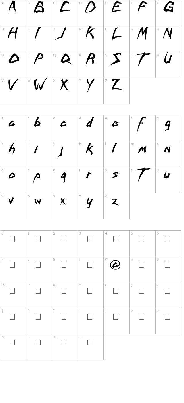 savatage character map