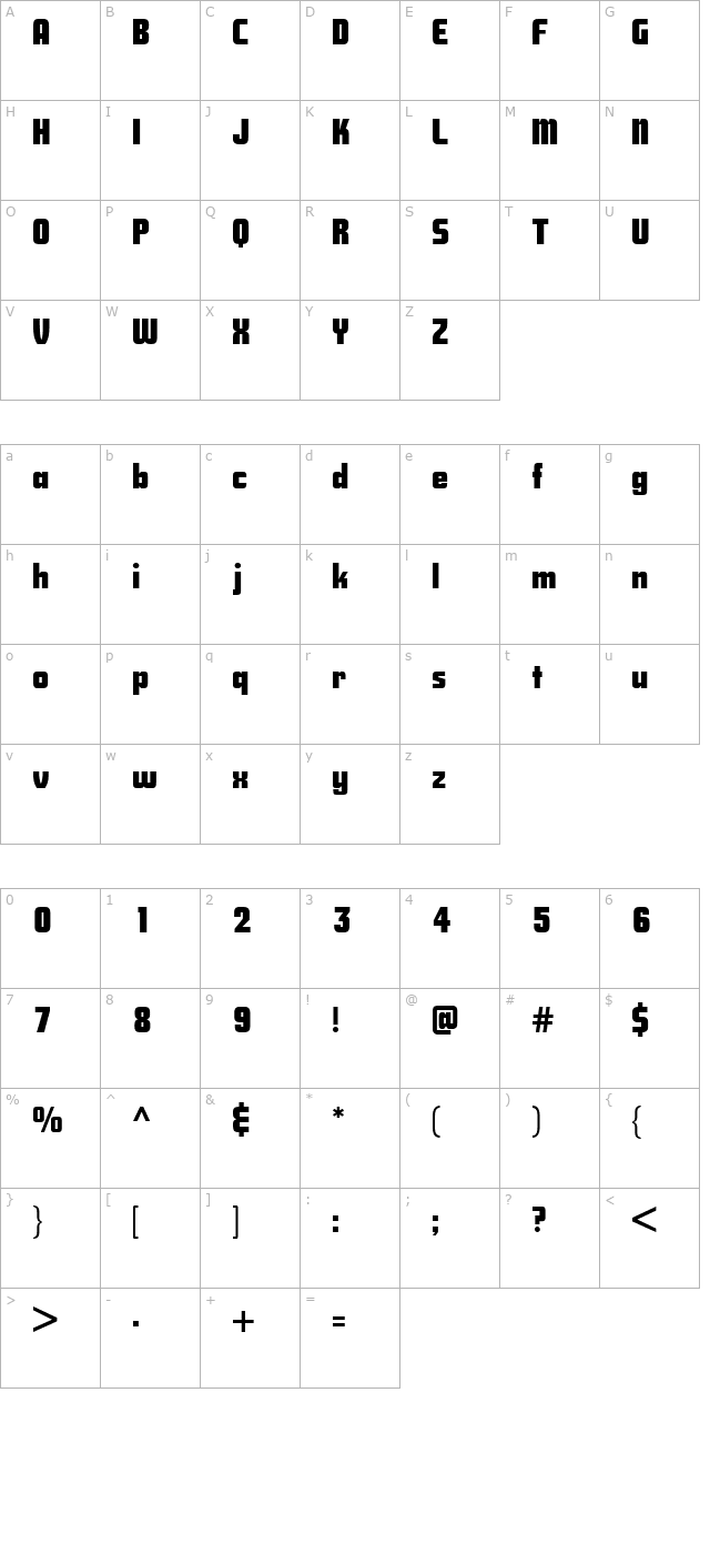 SavingsBond character map