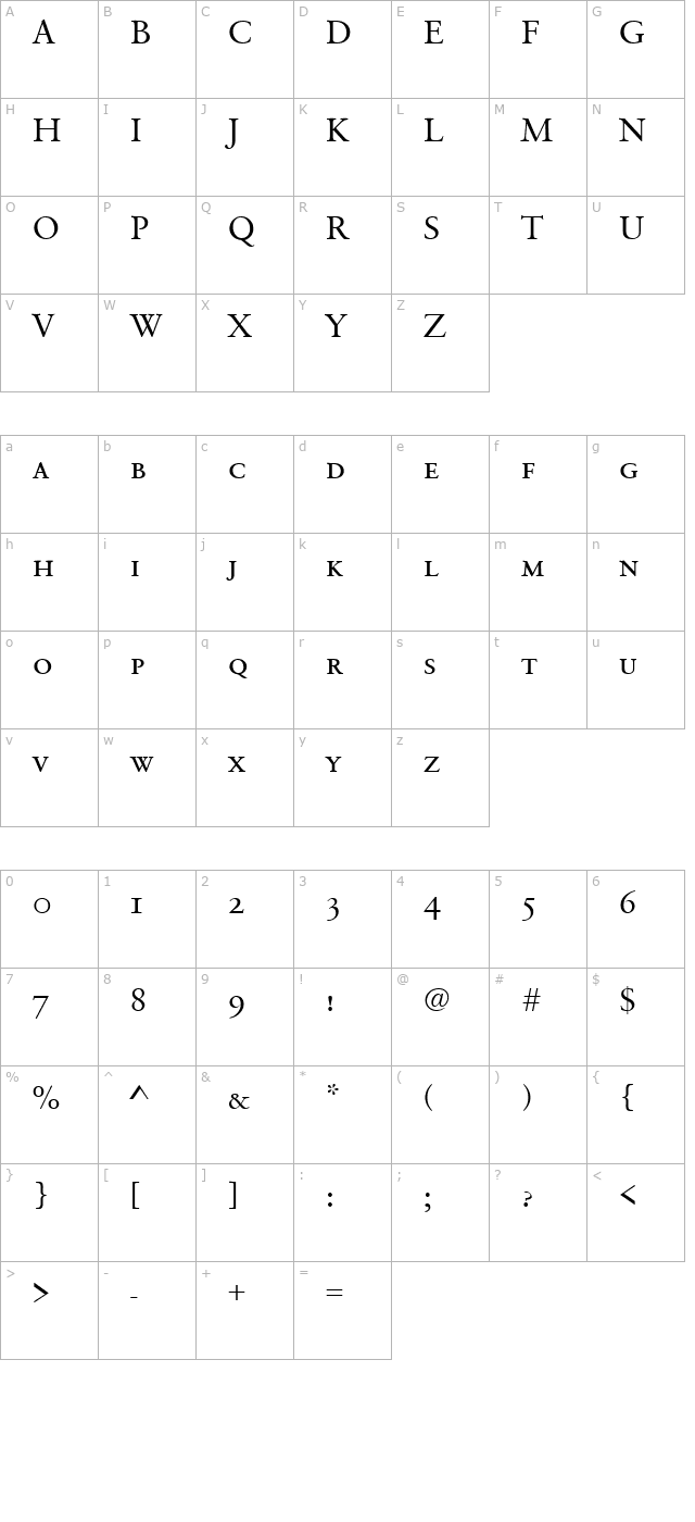 SavoySmc Regular character map