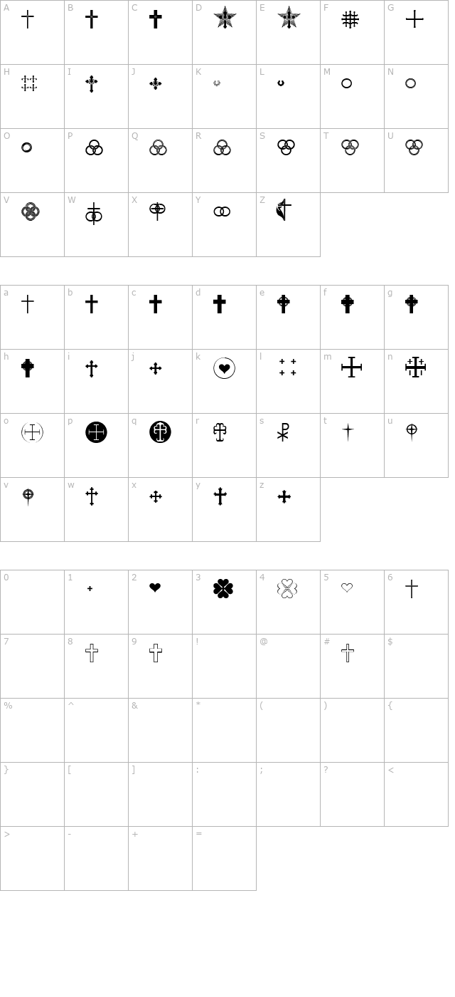 sb-cross character map