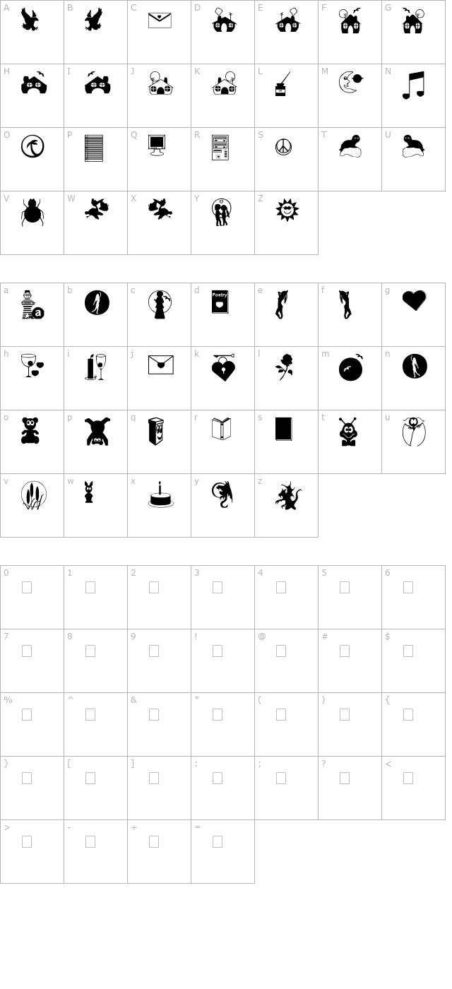 sbding2 character map