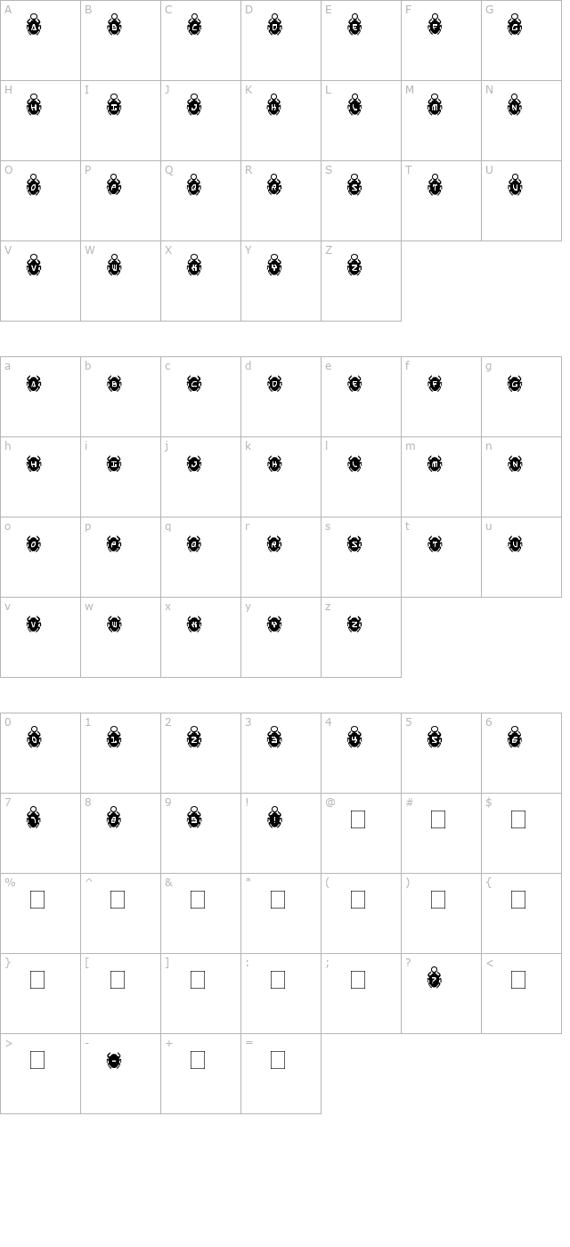 Scarab Solid character map