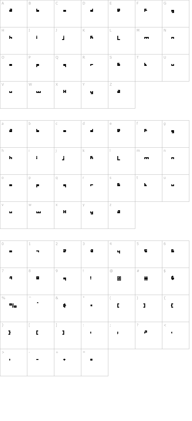 Schleepy character map