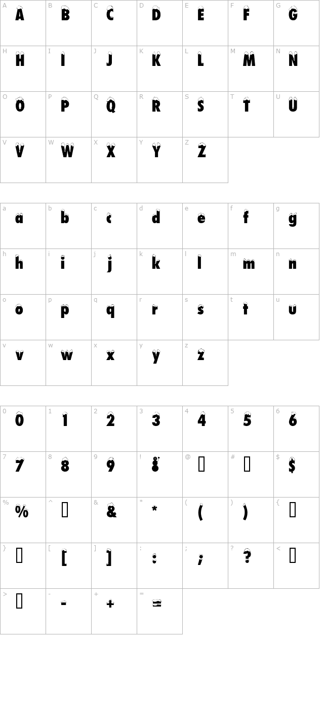 Schneehut character map