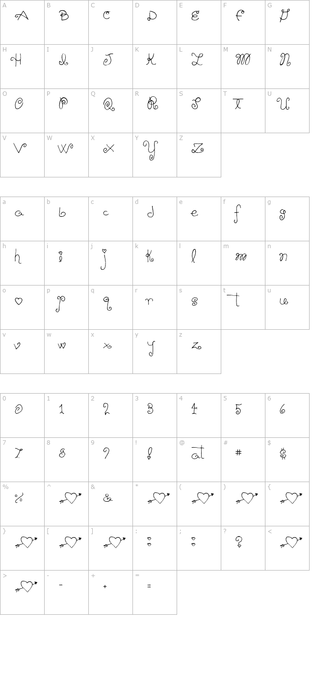 schnookums character map