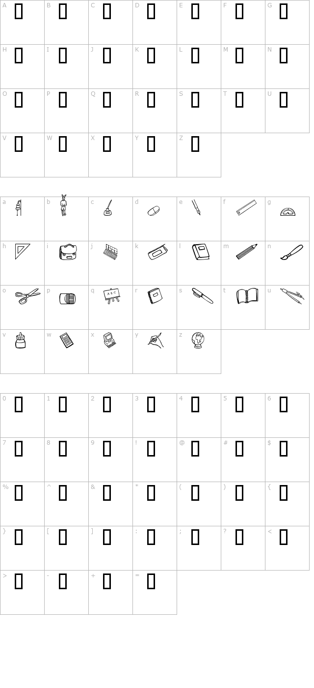 Schooldays character map