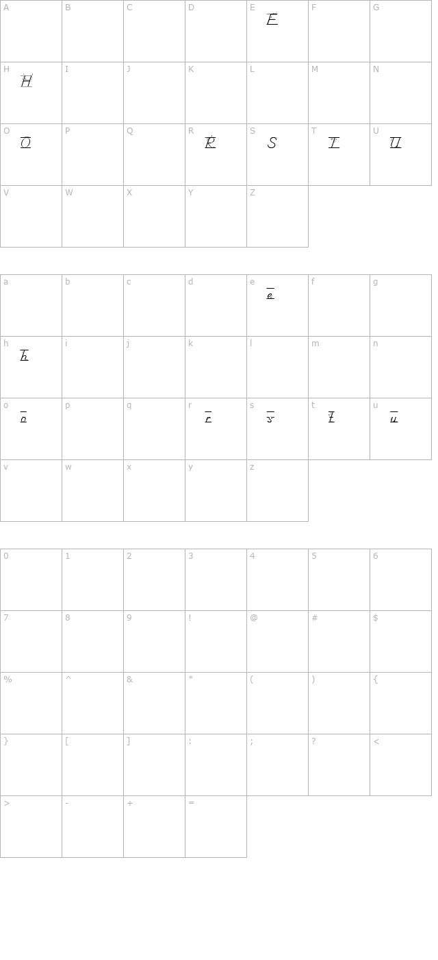 schoolmanuscriptarrowsdemo character map