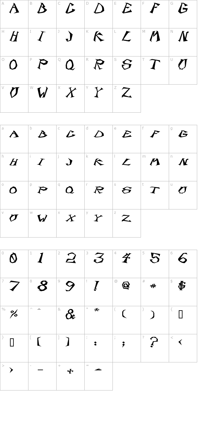 ScorpionExtended Black character map