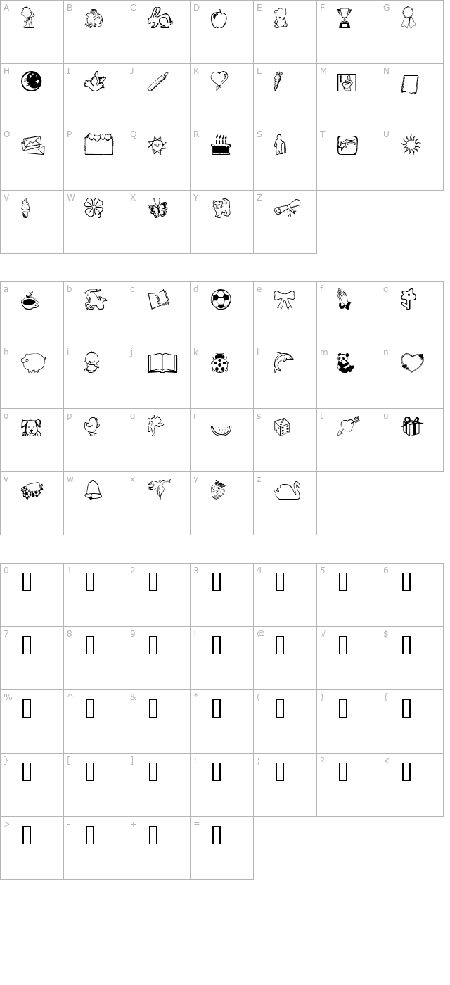 ScrapiCons character map