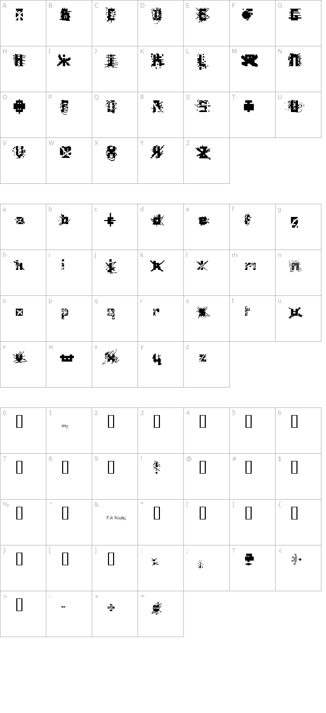 ScratchedOut character map