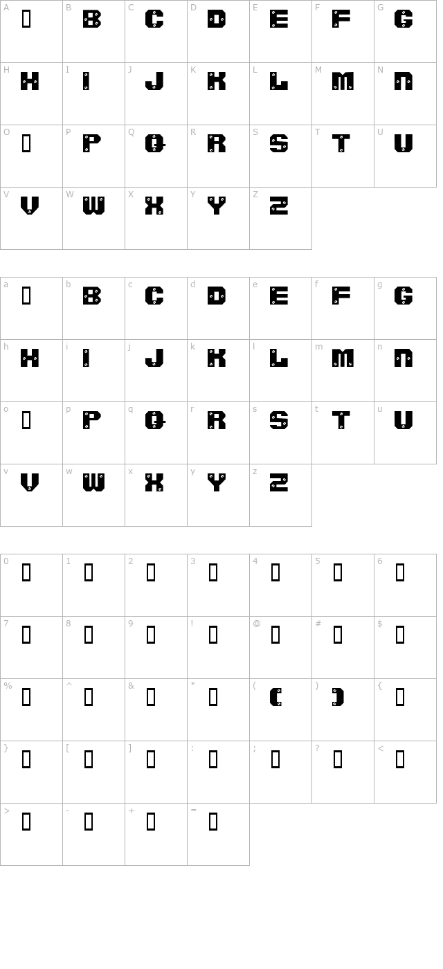 screwedsw character map