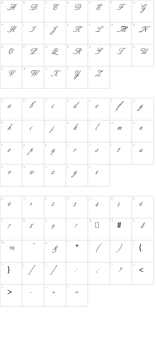 Script-B690-Regular character map