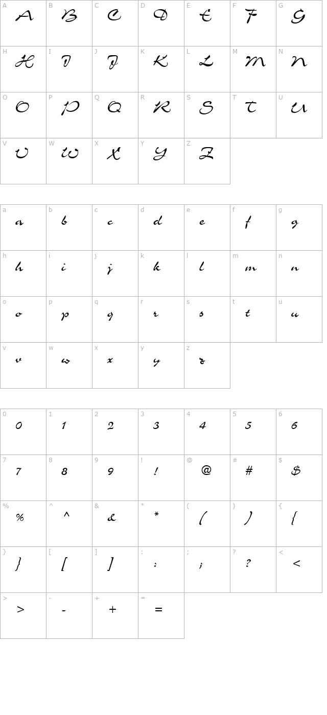 Script-C721-Regular character map