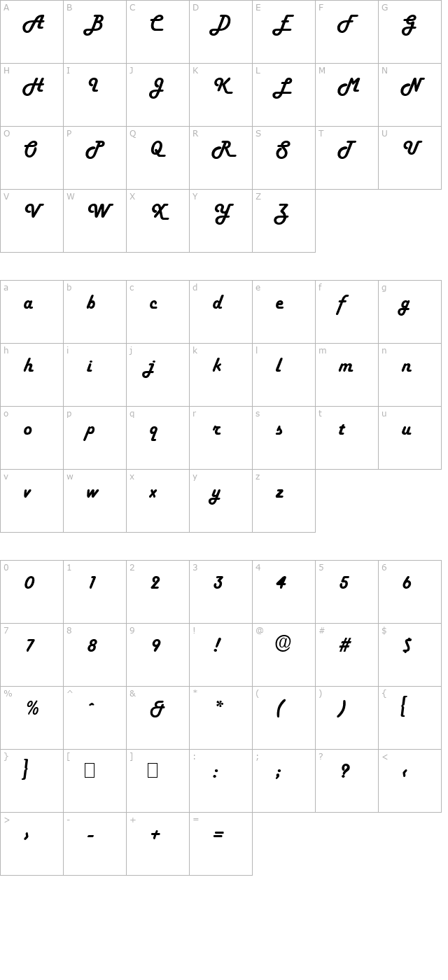 Script-H652-Regular character map