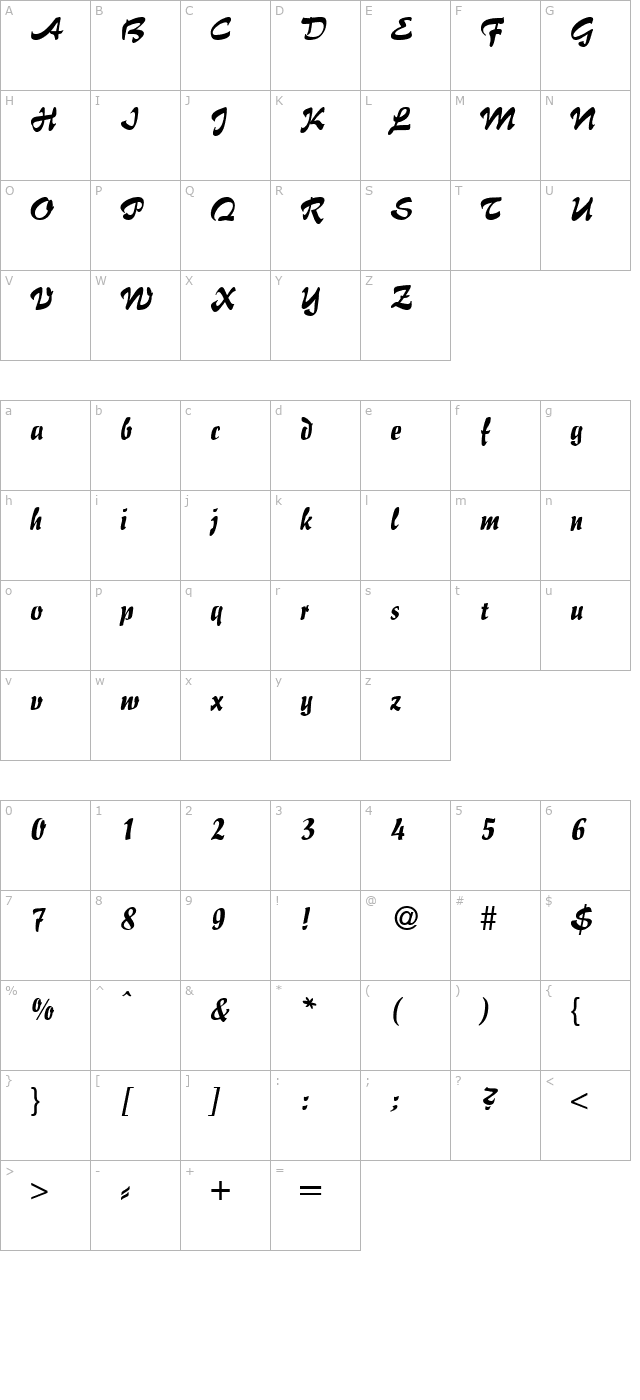 script-i770-regular character map