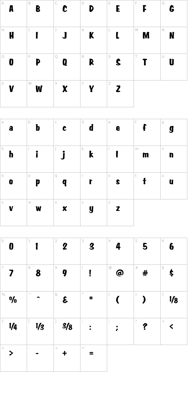 SCRIPT1 Rager Casual Normal character map