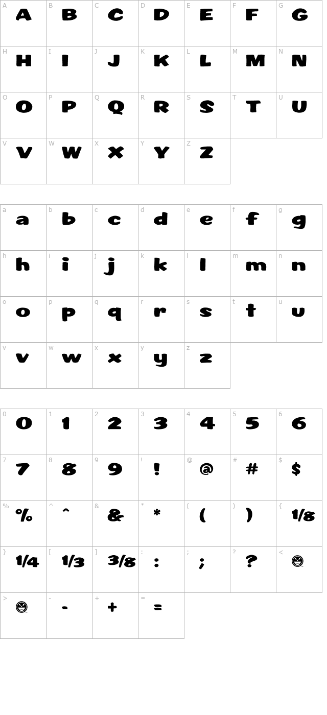 SCRIPT1 Surplus Casual Normal character map