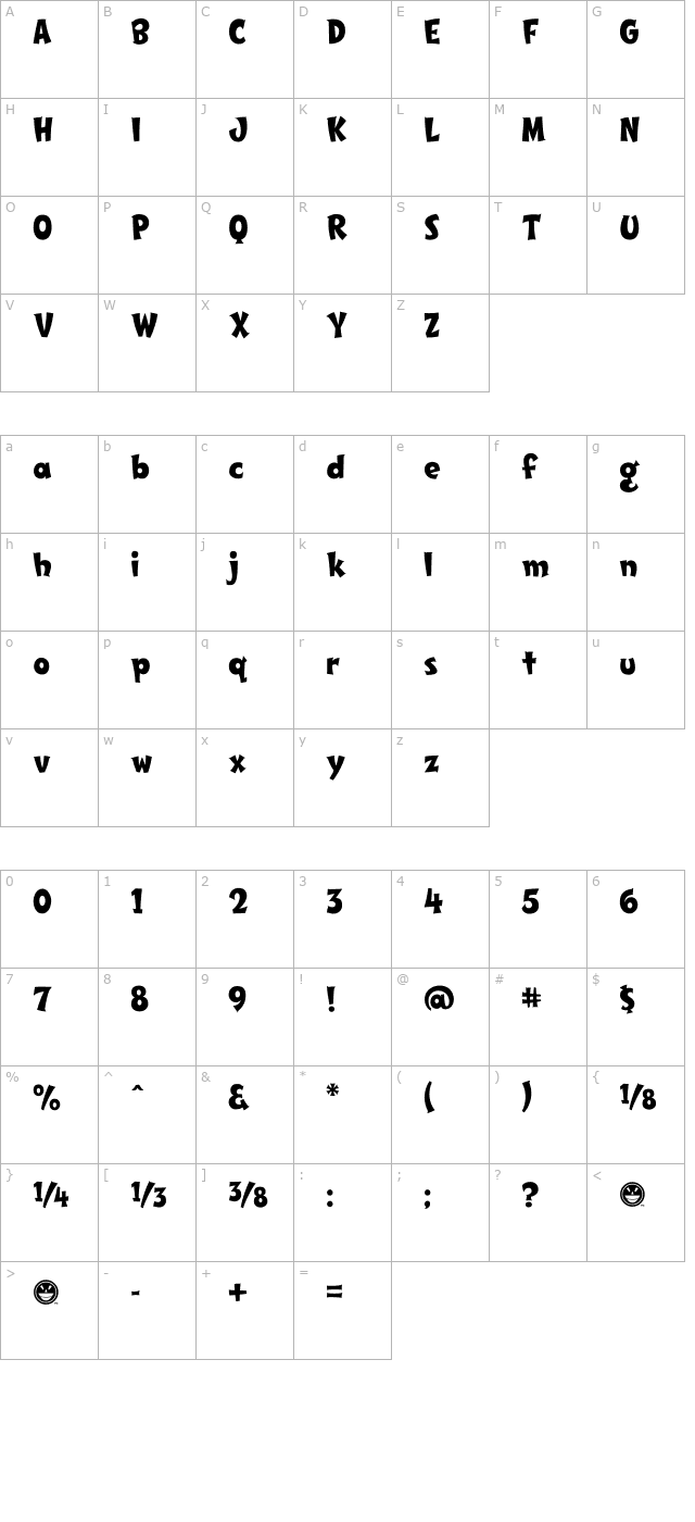 SCRIPT1 Toon Casual Normal character map