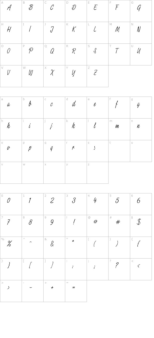 script2-extralight character map