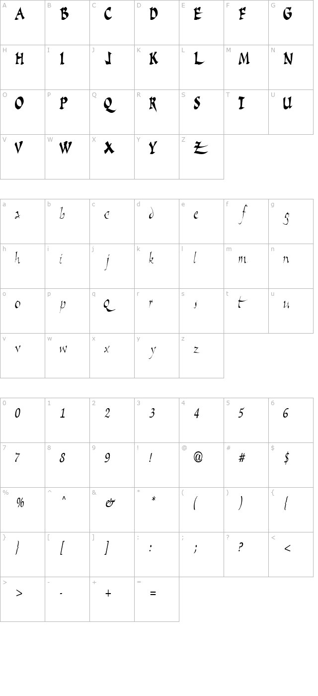 scriptsongbold15-bold-ttcon character map